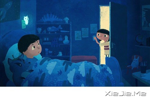 复古而温馨的插画